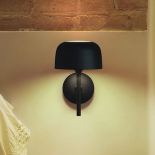 Bover LED wandlamp Bol zwart mat, aluminium, hoogte 27 cm