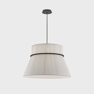 Bover hanglamp Folie S, wit/zwart, Ø 60 cm, stof