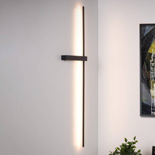 Lucide LED wandlamp Segin, hoogte 90 cm, 10W, zwart, aluminium
