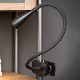Lucide LED klemlamp Zozy, zwart, 3-StepDim, flexibele arm
