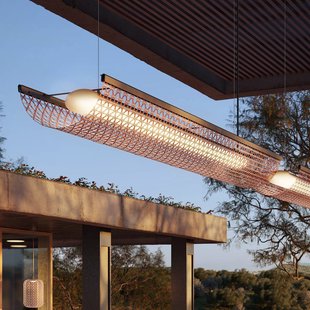 Bover LED hanglamp Nans Balis S/140, bruin/rood, 140 cm