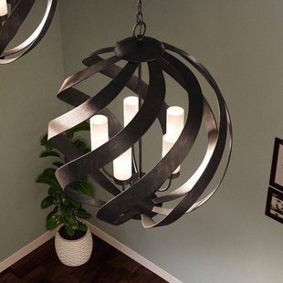 Quintiesse Blacksmith buiten hanglamp, Ø 66 cm, zwart, 5-lamps