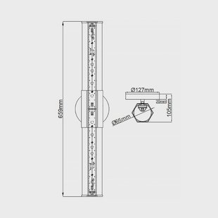 Quintiesse LED badkamer wandlamp Facet Dual, chroom, 2-lamps, breedte 66 cm