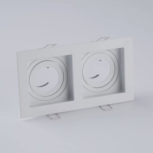 Searchlight Inbouwlamp Grid Two, 2-lamps, wit, 18,5x10 cm, aluminium, GU10