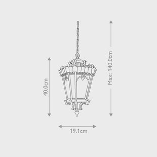 KICHLER Doornik buiten hanglamp, Ø 19 cm, brons, aluminium, glas