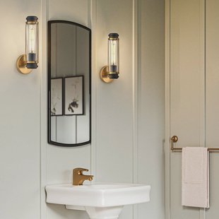 HINKLEY Badkamer wandlamp, messing, 1-lamp, hoogte 35 cm