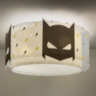 Plafondlamp Dalber Dark Hero, wit/zwart, Ø 33 cm