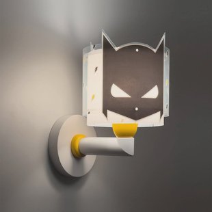 Wandlamp Dalber Dark Hero met stekker, wit/zwart