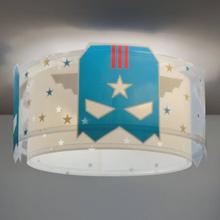 Dalber Blue Hero plafondlamp, wit/blauw, Ø 33 cm