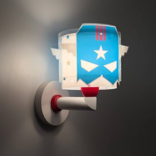 Dalber Blue Hero wandlamp met stekker, wit/blauw