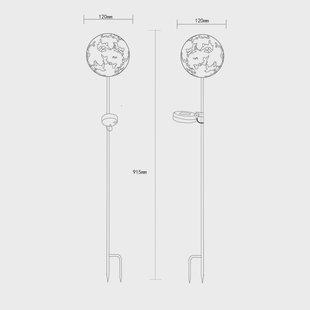 Globo LED grondspies lamp 36747, bol, roestbruin, metaal