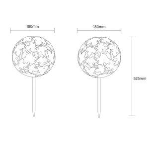 Globo LED grondspies lamp 36748S, bol, zilver, metaal