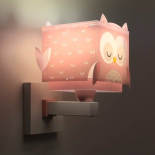 Dalber wandlamp Little Owl met stekker, roze