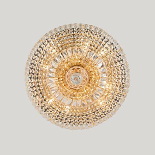 Maytoni Basfor plafondlamp, goudkleurig, kristal, Ø 46 cm