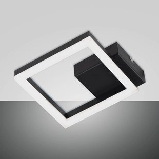 Fabas Luce LED wandlamp Bard, zwart, 17 x 17 cm, metaal, dimbaar