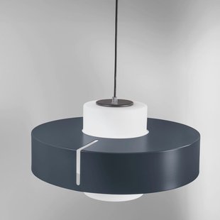 Fabas Luce Hanglamp Loto, zwart, Ø 45 cm, metaal, glas, E27