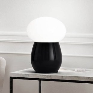 Fabas Luce Freddy tafellamp, zwart, hoogte 30 cm, geblazen glas, E27