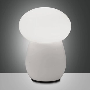 Fabas Luce Freddy tafellamp, wit, hoogte 30 cm, geblazen glas, E27