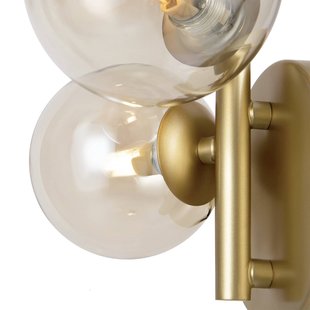 Maytoni wandlamp Dallas, goud/helder 3-lamps glas hoogte 25,5 cm