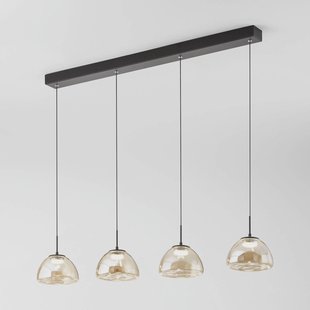 Fabas Luce LED hanglamp Lucille, 4-lamps, cognackleurig, CCT