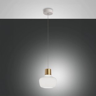 Fabas Luce LED hanglamp cinema, 1-lamp, wit, glas, stappendimmer