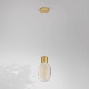 Fabas Luce LED hanglamp Lapo, 1-lamp, cognackleurig, Ø 16cm, glas