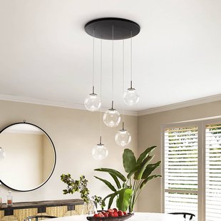 Fabas Luce LED hanglamp Ariel, 5-lamps, rond, stappendimmer, CCT