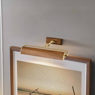 Elstead Wandlamp Winchfield, breedte 45 cm, houtkleur/messing