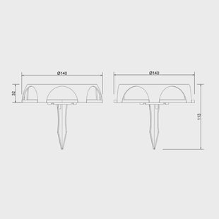 Globo LED lamp op zonne-energie 36506, grondspies, wandlamp, zwart, aluminium