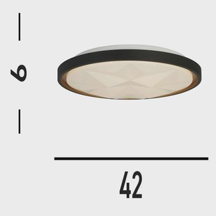 Searchlight LED plafondlamp Satellite zwart Ø 42cm staal afstandsbediening