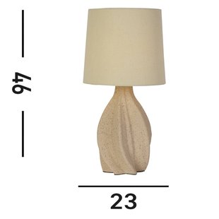 Searchlight Twist tafellamp, beige, hoogte 46 cm, textiel/keramiek