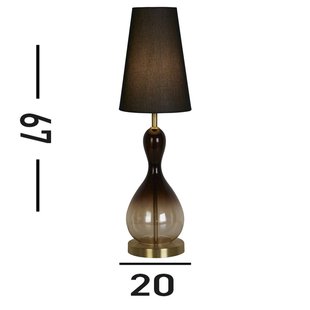 Searchlight Tafellamp Marakesh zwart/rookgrijs hoogte 67 cm textiel/glas