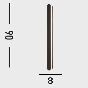 Searchlight Bordo LED buiten wandlamp, hoogte 90 cm, zwart, aluminium