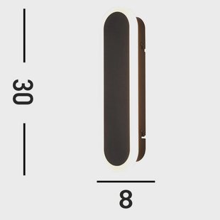 Searchlight Bordo LED buiten wandlamp, hoogte 30 cm, zwart, aluminium