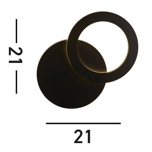 Searchlight Hyde LED buiten wandlamp, zwart, Ø 21 cm, aluminium, indirect