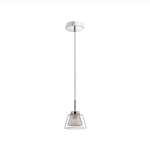 Nova Luce Boccale - hanglamp - Ø 12 x 120 cm - chroom en transparant