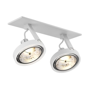 Zuma Line Gino DL 2 - opbouwspot met inbouw rozet - 20,6 x 30 cm - wit