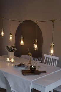 Konstsmide - decoratieve lichtsnoer - 850cm - 8 vervangbare LED lampen incl. - 5,6W - dimbaar - goud