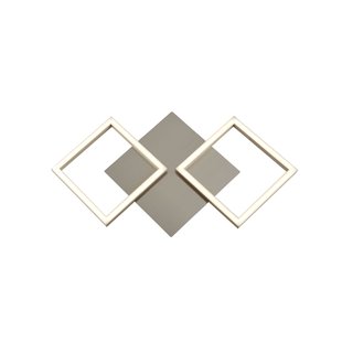 Searchlight Wall Art - wandverlichting - 47 x 23 cm - 18W LED incl. - wit en satijn zilver