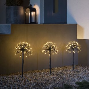 Konstsmide - decoratieve tuinspiezen set  - 25 x 50 x 1000 cm - IP44 - zwart