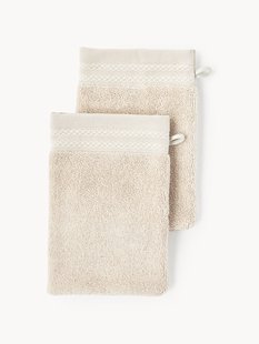 Washandschoenen Premium van biologisch katoen, 2 stuks