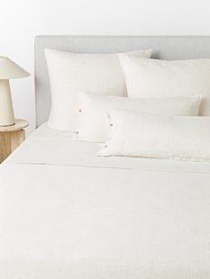 Gewassen linnen laken Rinna met fijne strepen