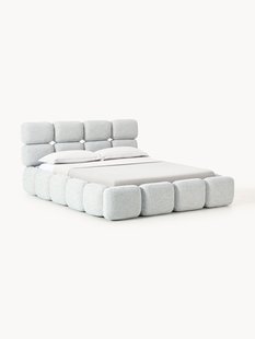 Gestoffeerd bed Tayla van boucl&eacute; met opbergruimte