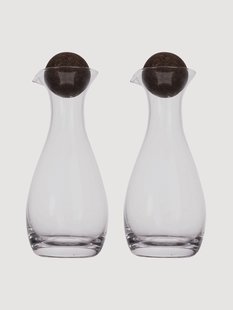 Mondgeblazen azijn- en oliedispensers Nature, 2-delig