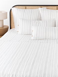 Gewassen linnen laken Telma met strepen