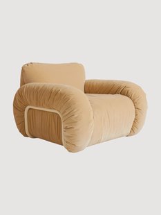 Handgemaakte fluwelen lounge fauteuil Arc
