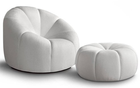 Fauteuil met poef Plush | NADUVI Collection