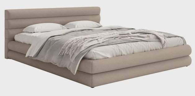 Gestoffeerd bed Alvaro chenille 140 x 200 met beddengoedcontainer | NADUVI Collection