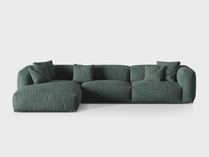 3-zits hoekbank Martina links velvet | Micadoni