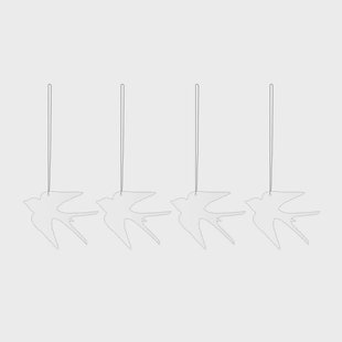 Cooee Design Easter Deco vogel paashanger 4-pack White